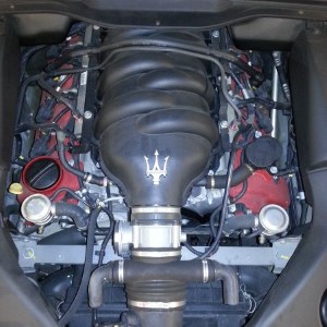 An engine inside the vehicle's engine bay