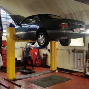 A car on a ramp